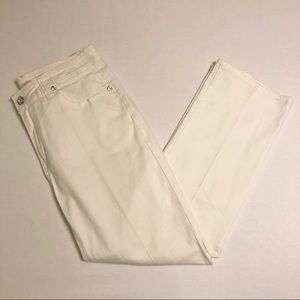 Reba White Bling Jeans Embellished Cropped Pants